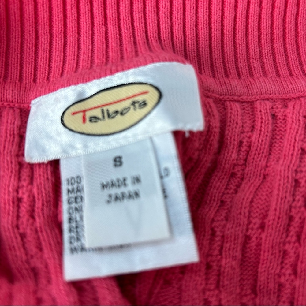 Talbots Barbiecore Pink Ribbed Sweater Small - Picture 7 of 10